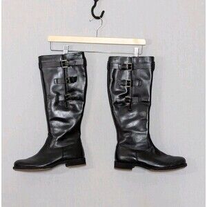 NWOT ECCO Saunter GTX Tall 3 Buckle Tall Leather Riding Boots Black Size 8